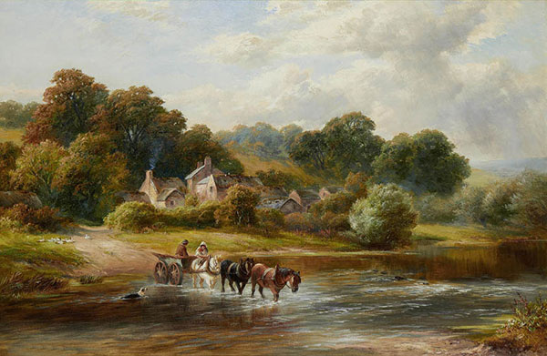 Landscape for Jahrriesnge horse-crossing-the-river-lpf01420 Landscape Jahrriesnge for horse-crossing-the-river-lpf01420