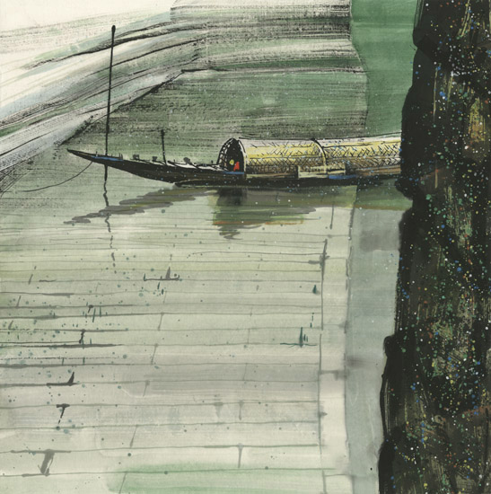 Landscape for JAHRRIESNGE small boat lpf08223 Landscape JAHRRIESNGE for small boat lpf08223
