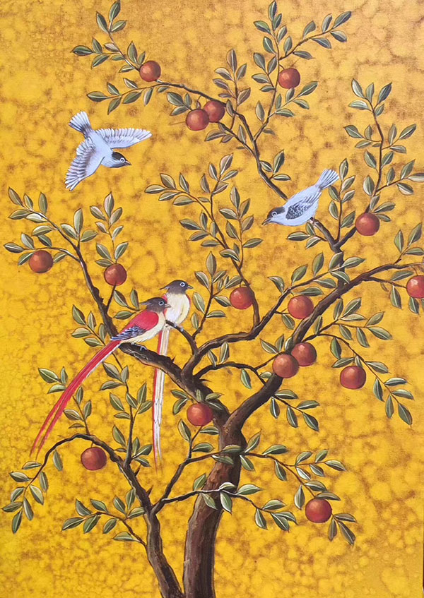 Oil Painting for JAHRRIESNGE birds-in-the-tree-lpg0386 Oil Painting JAHRRIESNGE for birds-in-the-tree-lpg0386