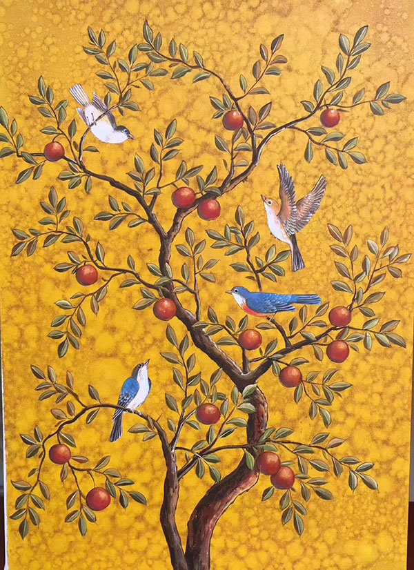 Oil Painting for JAHRRIESNGE birds-in-the-tree-lpg0387 Oil Painting JAHRRIESNGE for birds-in-the-tree-lpg0387