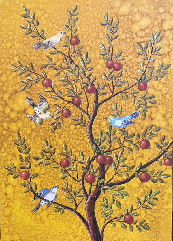 Oil Painting for JAHRRIESNGE birds-in-the-tree-lpg0388 Oil Painting JAHRRIESNGE for birds-in-the-tree-lpg0388
