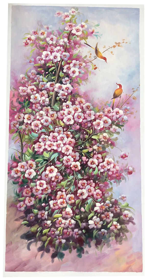 Oil Painting for JAHRRIESNGE pine-flower-lpg398 Oil Painting JAHRRIESNGE for pine-flower-lpg398