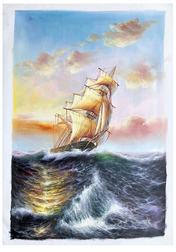 Oil Painting for JAHRRIESNGE sailboat-lpg0607 Oil Painting JAHRRIESNGE for sailboat-lpg0607